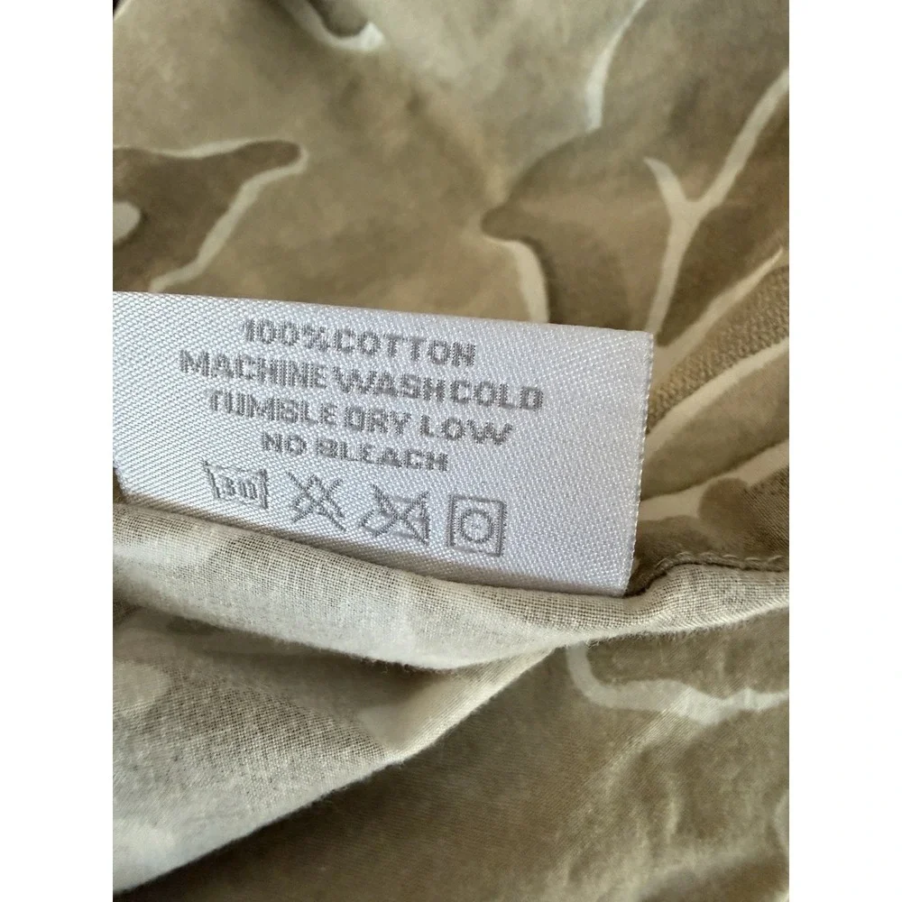 Restoration Hardware Tan Amalfi Rave Queen Size Duvet Cover Set Shams Italy 3 PC